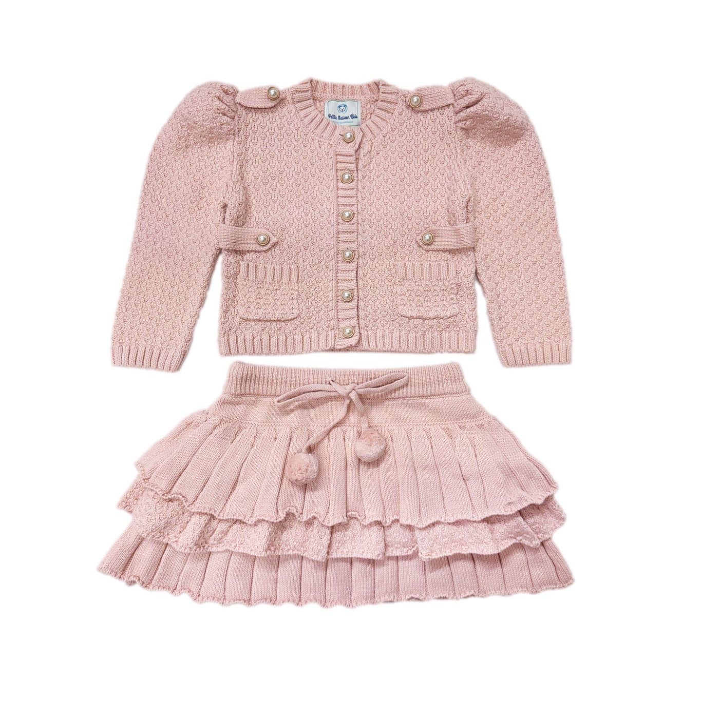 Girl | Julie Pink Knit Cotton Cardigan