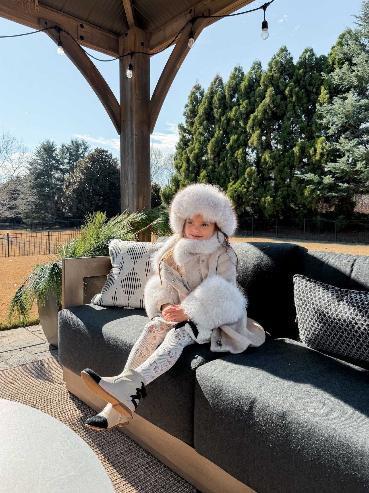 Girl | Karenina Kids' Fur Hat | Gray