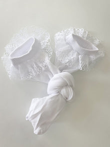 Girl | Lana Ruffle Knee High Socks | White