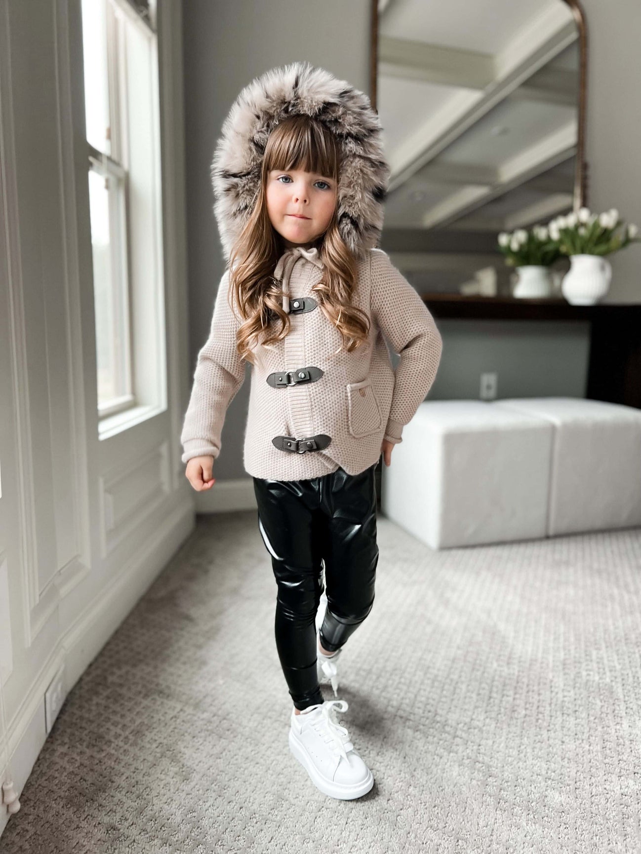 Girl | Liquid Vegan Leather Leggings | Black