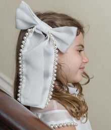 Girl | Pearl Ceremony Hair Bow | White