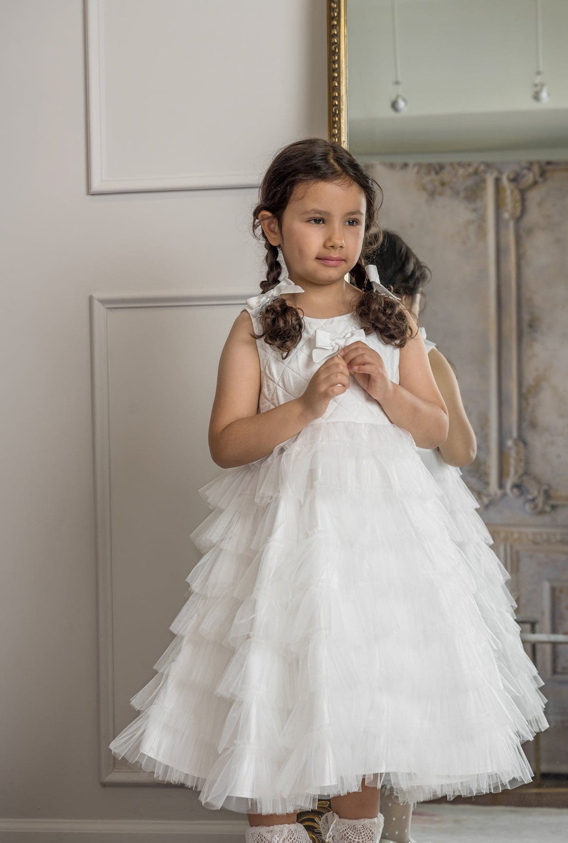 Girl | Poppy Quilted Dress | White