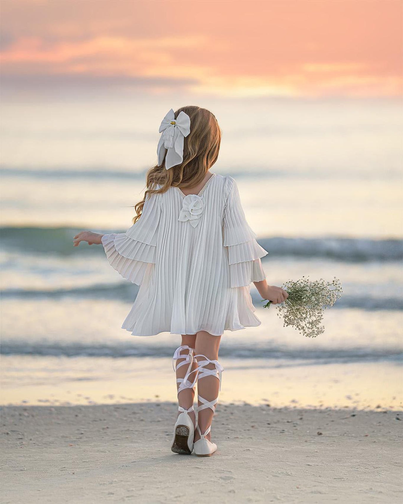 Girl | Sienna Pleated Dress | White
