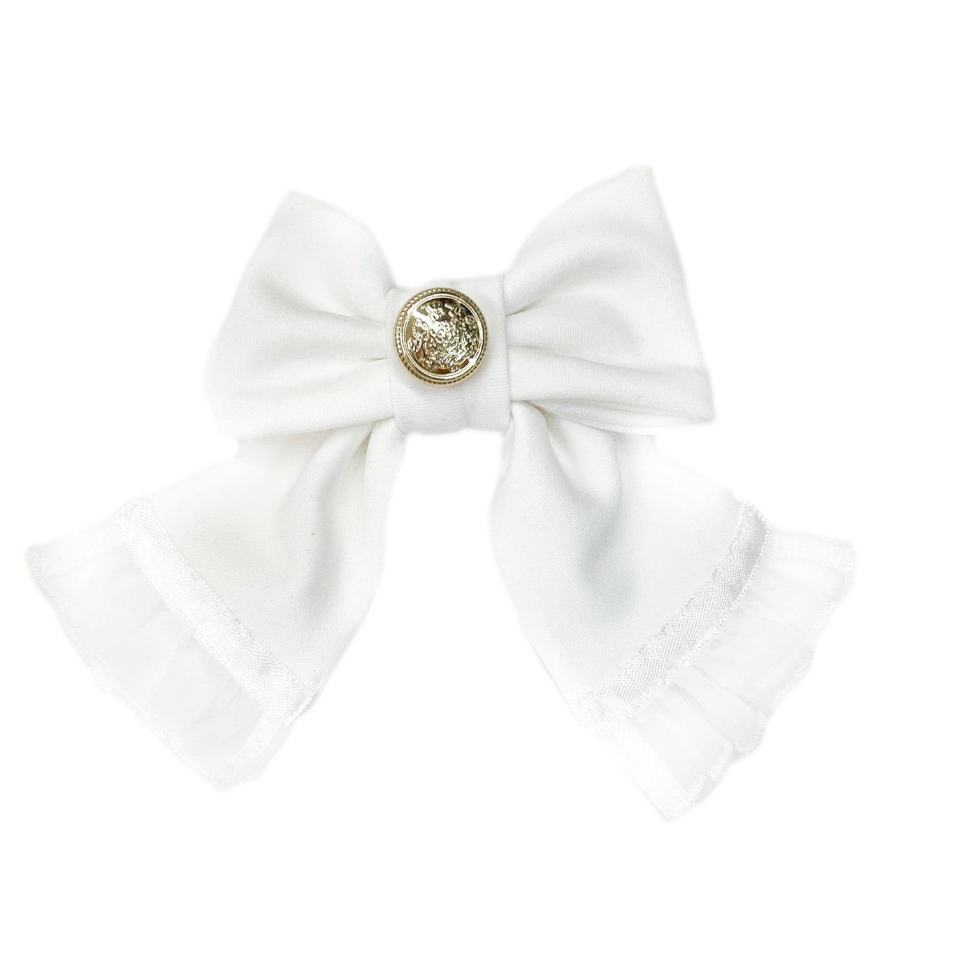Girl | Tuxedo Hair Bow | White