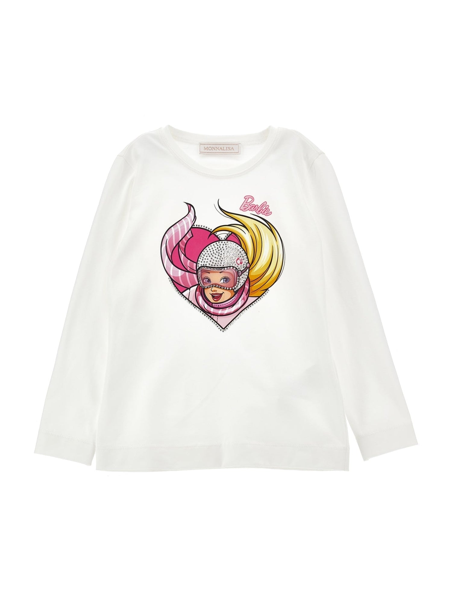 Girls | Barbie Jersey T-Shirt With Strass | Cream