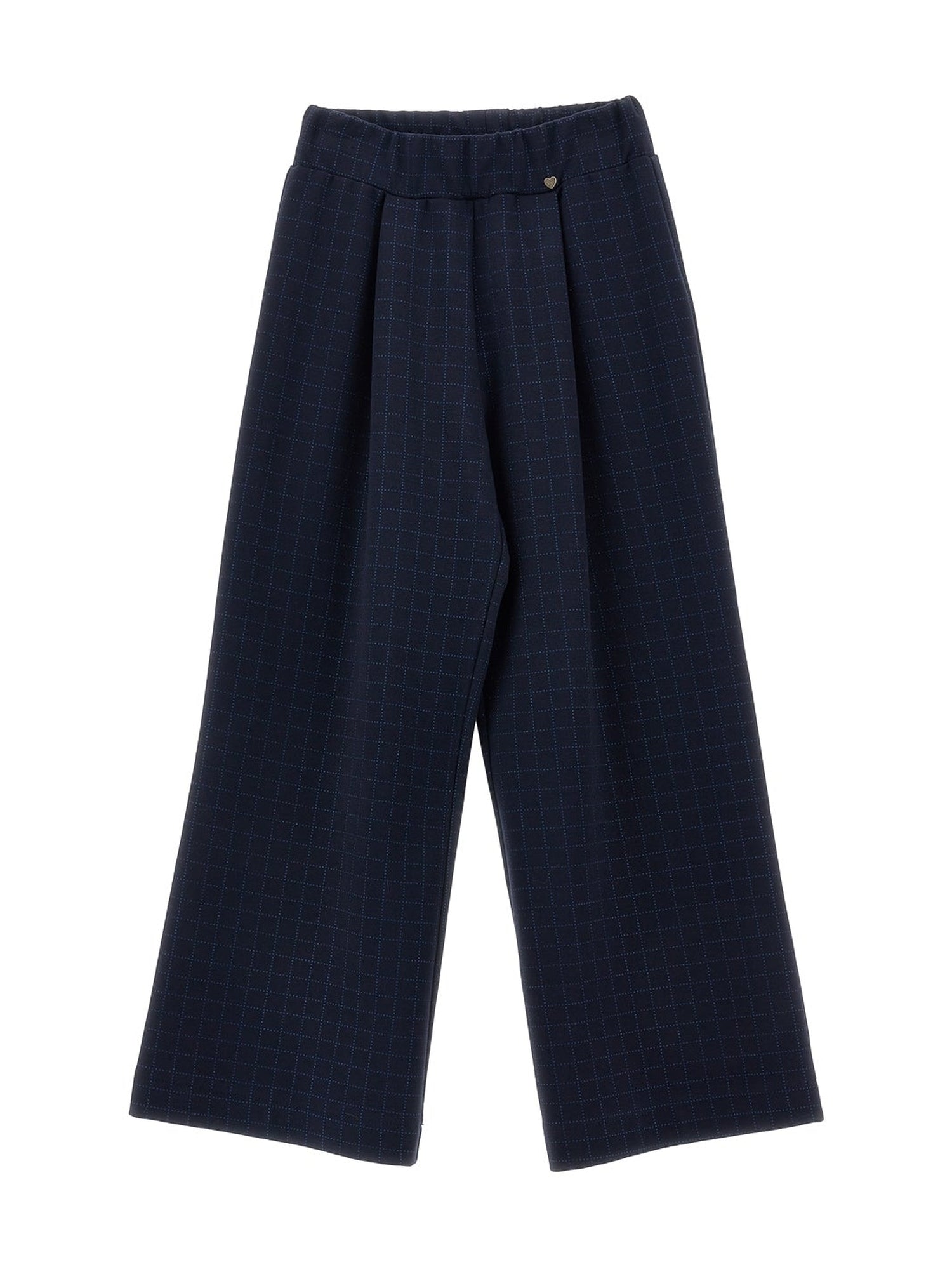 Girls | Glitter Check Milano Stitch Trousers | Dark Blue