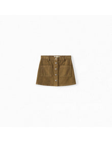 Girls | Mini Skirt With Snap Buttons | Light Khaki