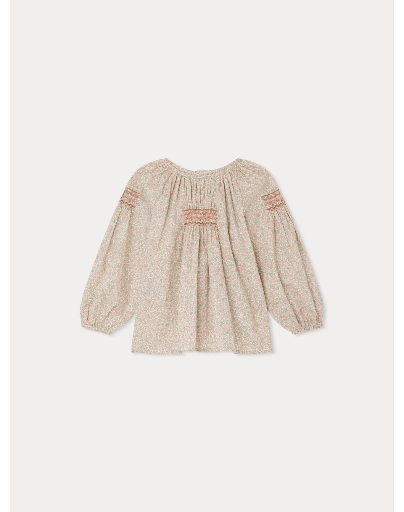 Girls | Poldie Smocked Blouse Flowers | 10Y-12Y | Pink