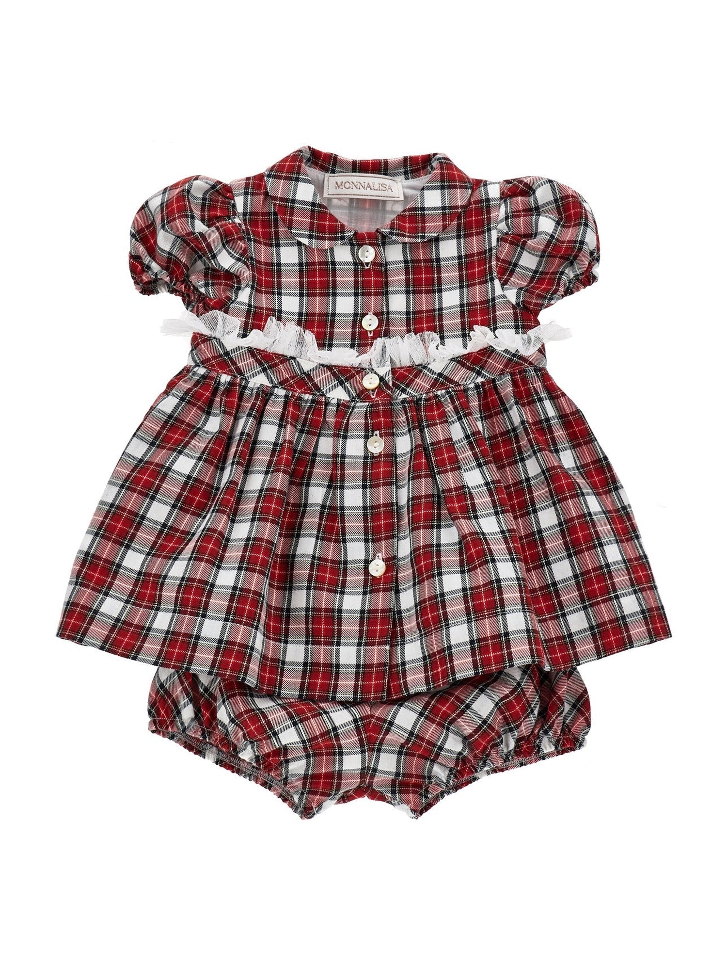 Girls | Two-Piece Tartan Set | Red/Cream