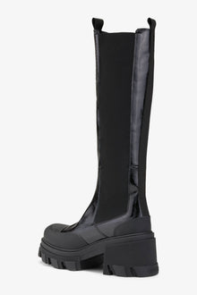Glossy Cleated Chelsea Boots | Black (V2)