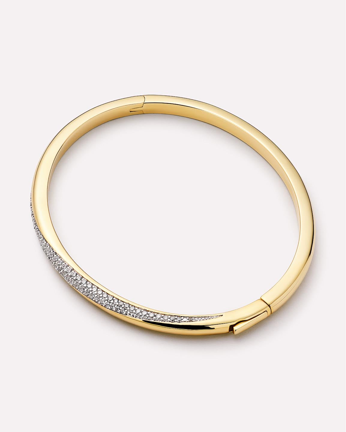Kira Bangle Bracelet | 14K Gold on Brass | Cubic Zirconia