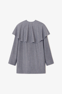 Grey Stripe Circle Collar Dress | Pewter
