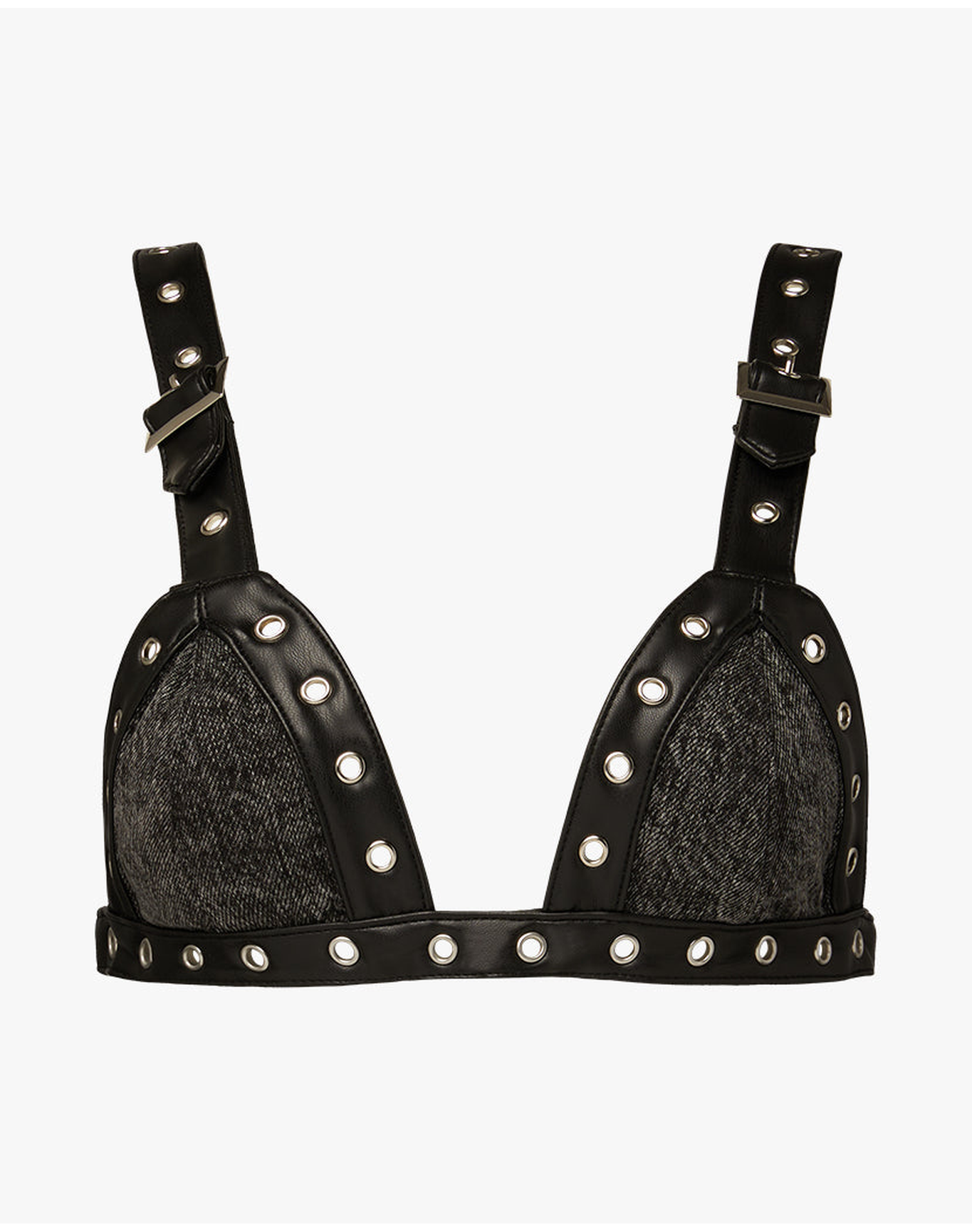 Grommet Detail Bralette | Acid Wash