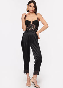 Anne Corded Lace Bodysuit | Black