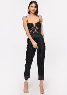 Anne Corded Lace Bodysuit | Black
