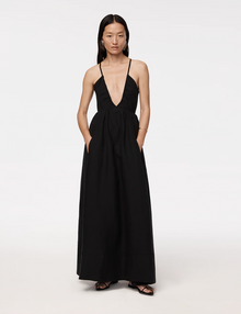 Women | Linen Halter Dress | Black