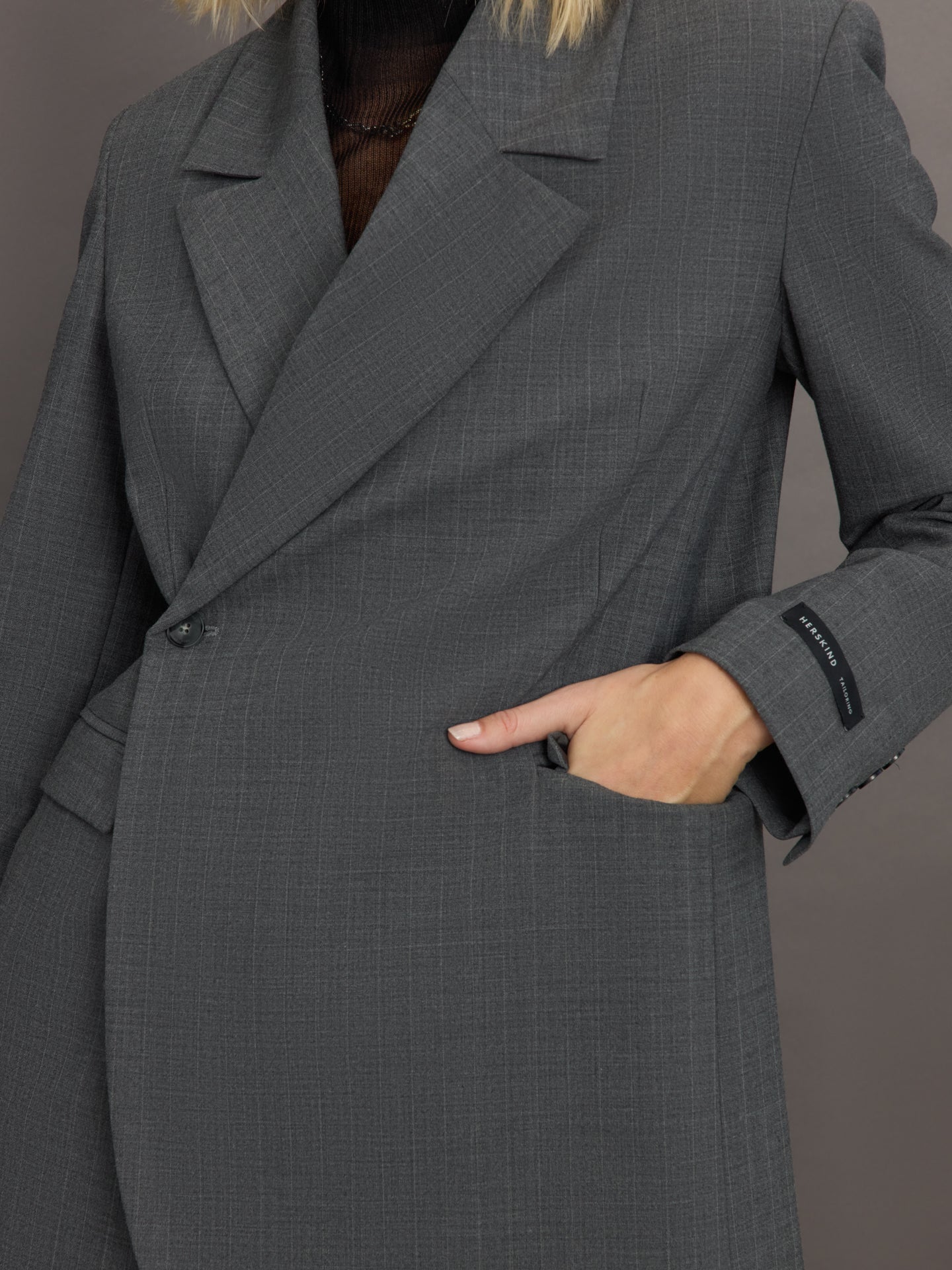 Lilith Blazer | Light Grey Pinstripe