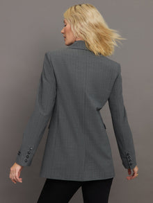 Lilith Blazer | Light Grey Pinstripe