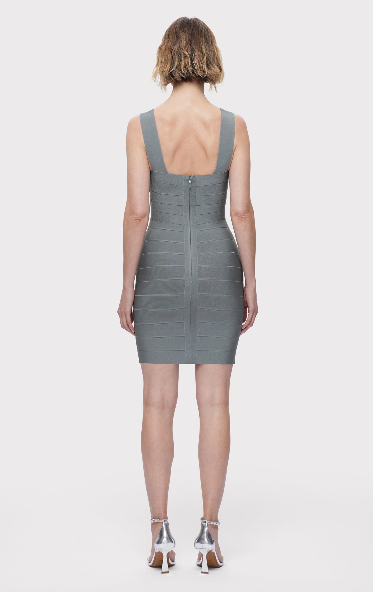 Bandage S/L Mini Dress | Smoke