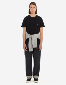 Mens | Navy Fox Patch Classic Pocket Tee-Shirt | Black