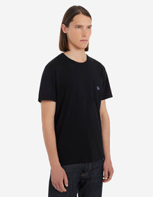 Mens | Navy Fox Patch Classic Pocket Tee-Shirt | Black