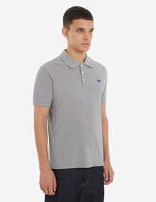 Mens | Navy Fox Patch Classic Polo | Grey Melange