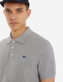 Mens | Navy Fox Patch Classic Polo | Grey Melange