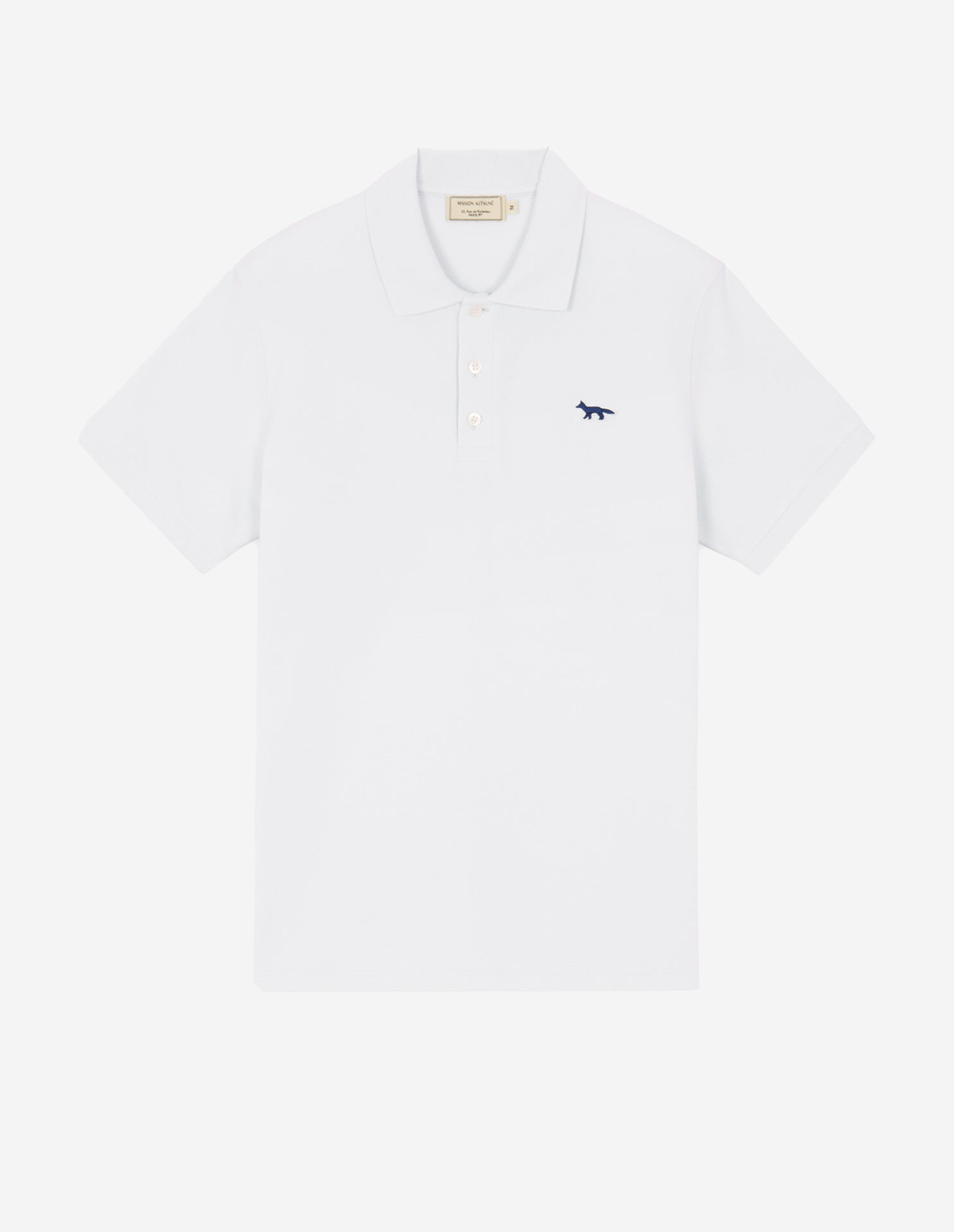 Mens | Navy Fox Patch Classic Polo | White