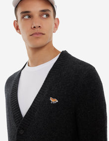Mens | Baby Fox Patch Cosy Cardigan | Dark Grey Melange