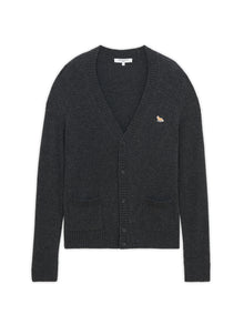Mens | Baby Fox Patch Cosy Cardigan | Dark Grey Melange