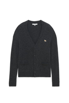 Mens | Baby Fox Patch Cosy Cardigan | Dark Grey Melange