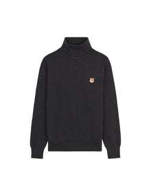 Mens | Baby Fox Patch Cosy R-Neck Pullover | Anthracite Melange