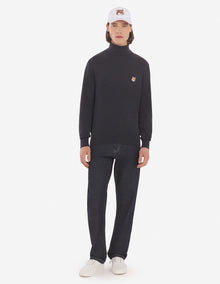 Mens | Baby Fox Patch Cosy R-Neck Pullover | Anthracite Melange