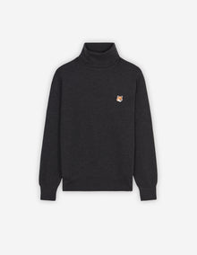 Mens | Baby Fox Patch Cosy R-Neck Pullover | Anthracite Melange