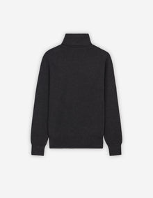 Mens | Baby Fox Patch Cosy R-Neck Pullover | Anthracite Melange