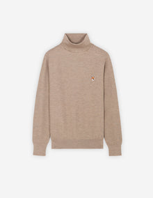 Mens | Baby Fox Patch Cosy R-Neck Pullover | Beige Melange