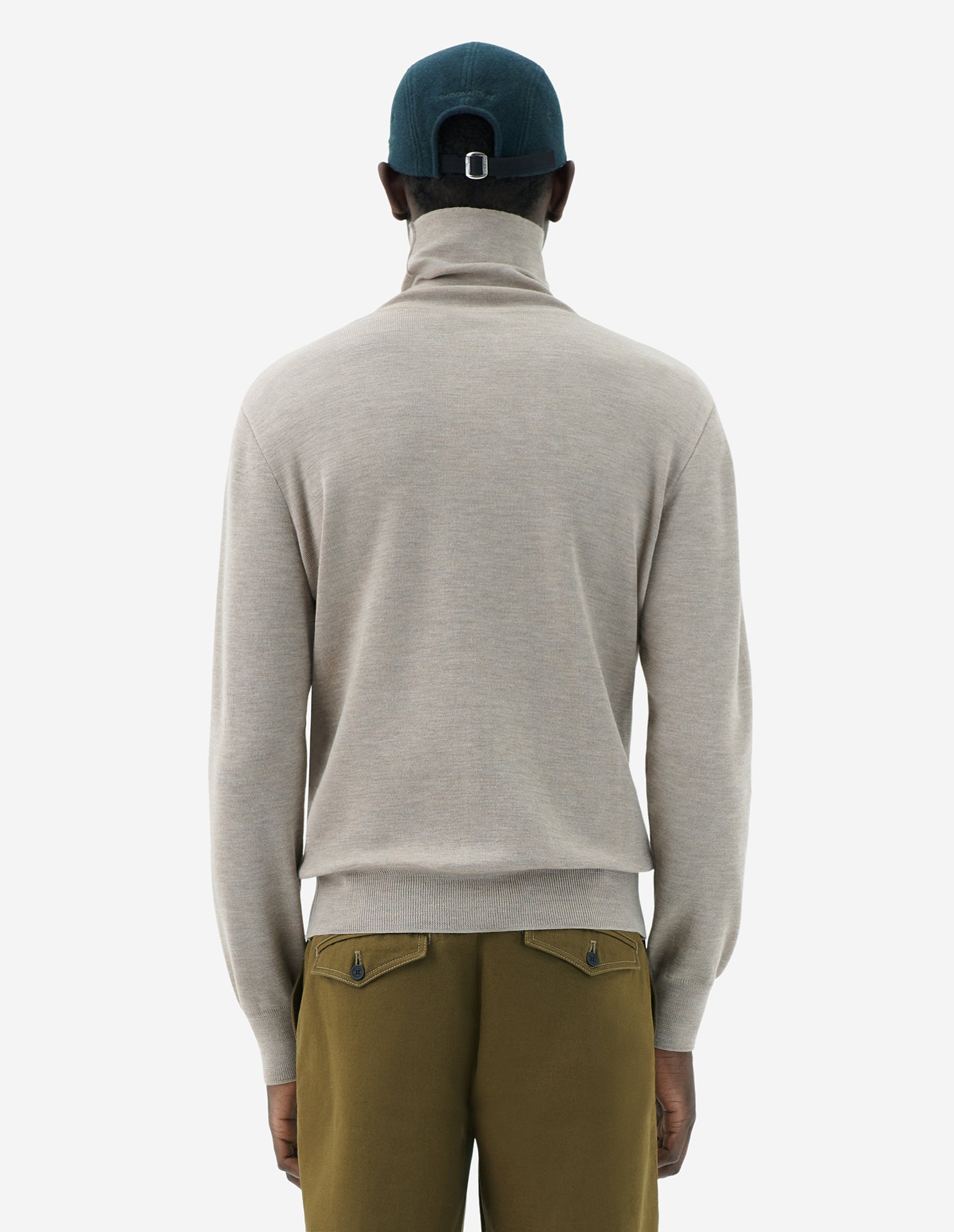 Mens | Baby Fox Patch Cosy R-Neck Pullover | Beige Melange