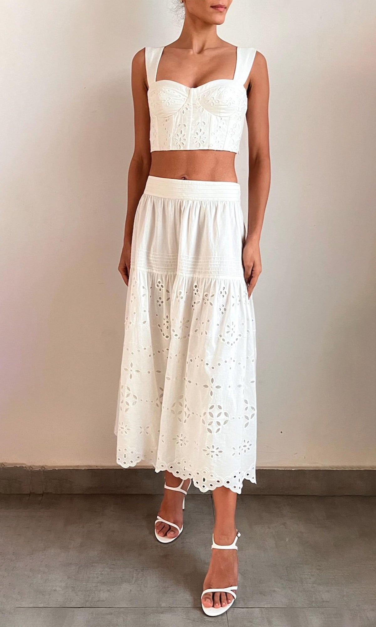 Womens | Adya Poplin Midi Skirt | Off White