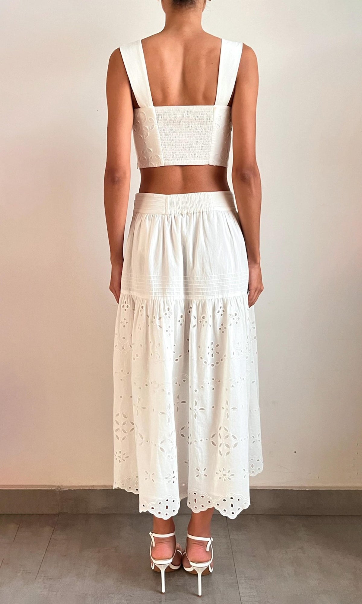 Womens | Adya Poplin Midi Skirt | Off White