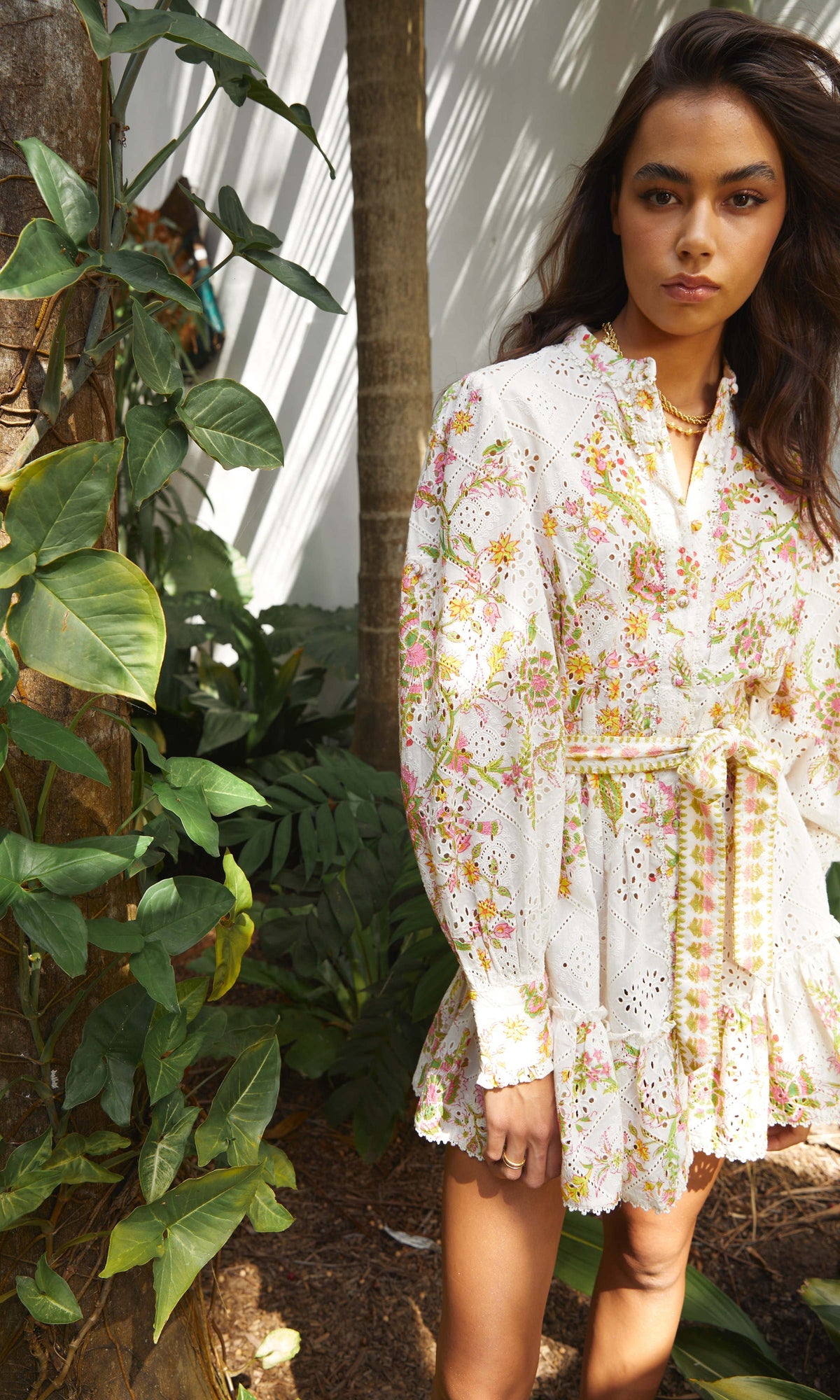 Hemant And Nandita | Aira Cotton Short Dress | Off White