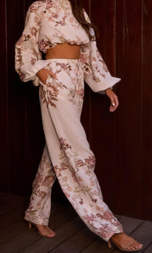 Hemant And Nandita | Diza Linen Cotton Pull On Pants | White