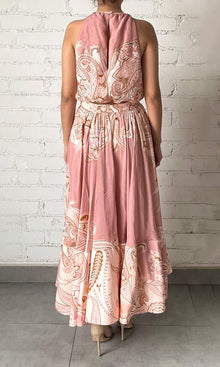 Hemant And Nandita | Fiza Viscose Organza Linen Halter Neck Top | Powder Pink