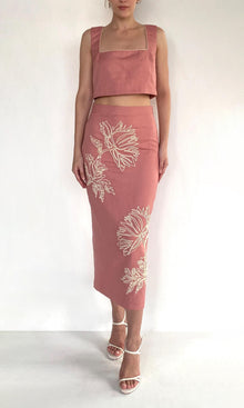 Womens | Gul Linen Cotton Boxy Top | Dusty Pink