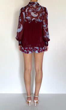 Womens | Hiba Viscose Flat Chiffon Shirt | Merlot
