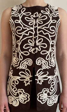 Hemant And Nandita | Ilaya Linen Cotton Waist Coat | RE25 | Brown