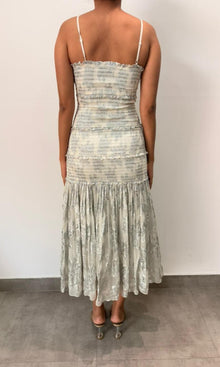 Hemant And Nandita | Inv Viscose Lurex Jacquard Long Dress | Grey