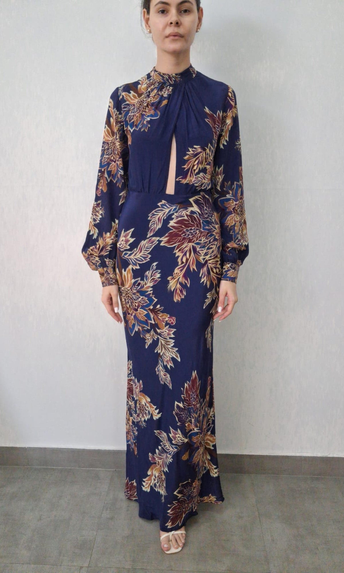 Womens | Inv Viscose Long Dress | Blue