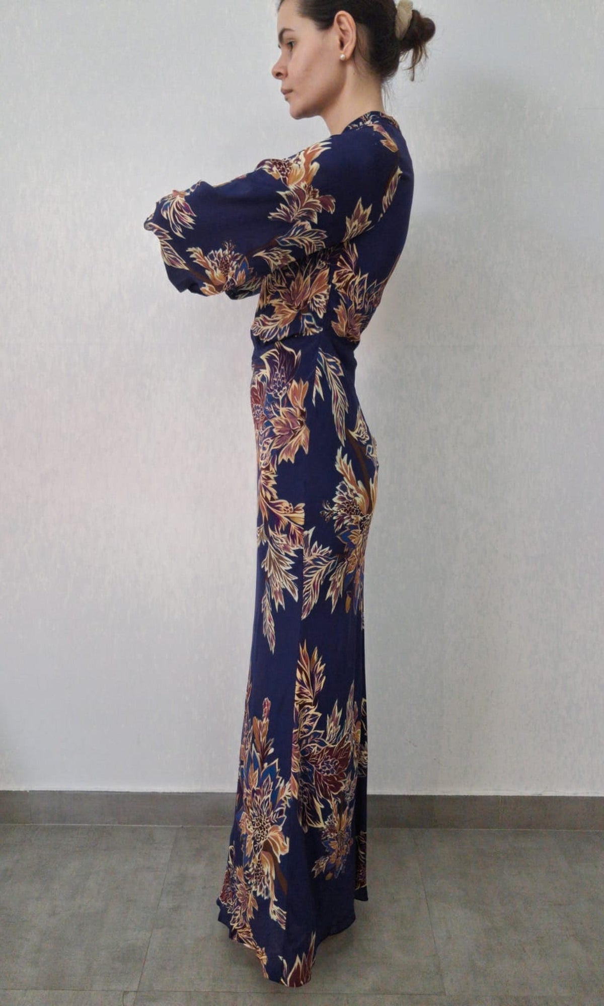 Womens | Inv Viscose Long Dress | Blue