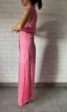 Hemant And Nandita | Inv Viscose Flat Chiffon Long Dress | Pink