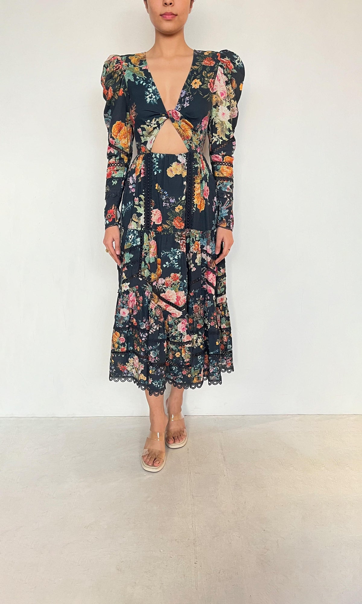 Womens | Inv Organza Rafa Long Dress | Navy Blue